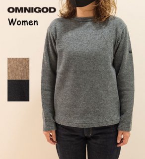 OMNIGOD womens 接結ウール クルーネックセーター