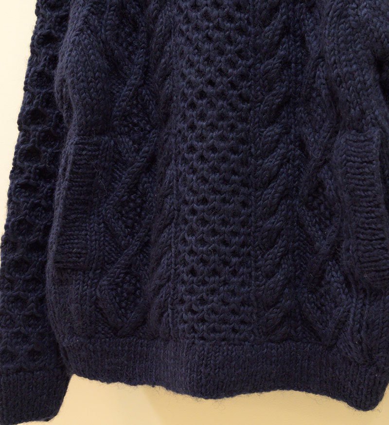 HARVESTY/women/CABLE KNIT PULLOVER 手編みケーブルニット プル