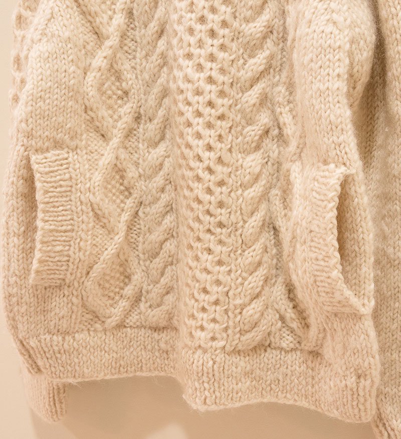 HARVESTY/women/CABLE KNIT PULLOVER 手編みケーブルニット プル