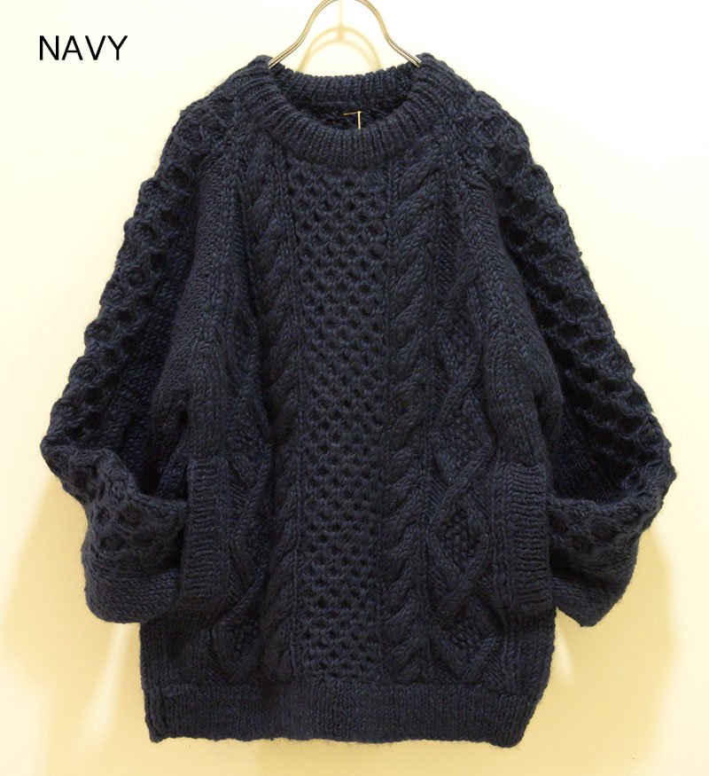 HARVESTY/women/CABLE KNIT PULLOVER 手編みケーブルニット プルオーバー/A62102【正規取扱店・通販】ハリーズストア  バイ ブラウニーズ