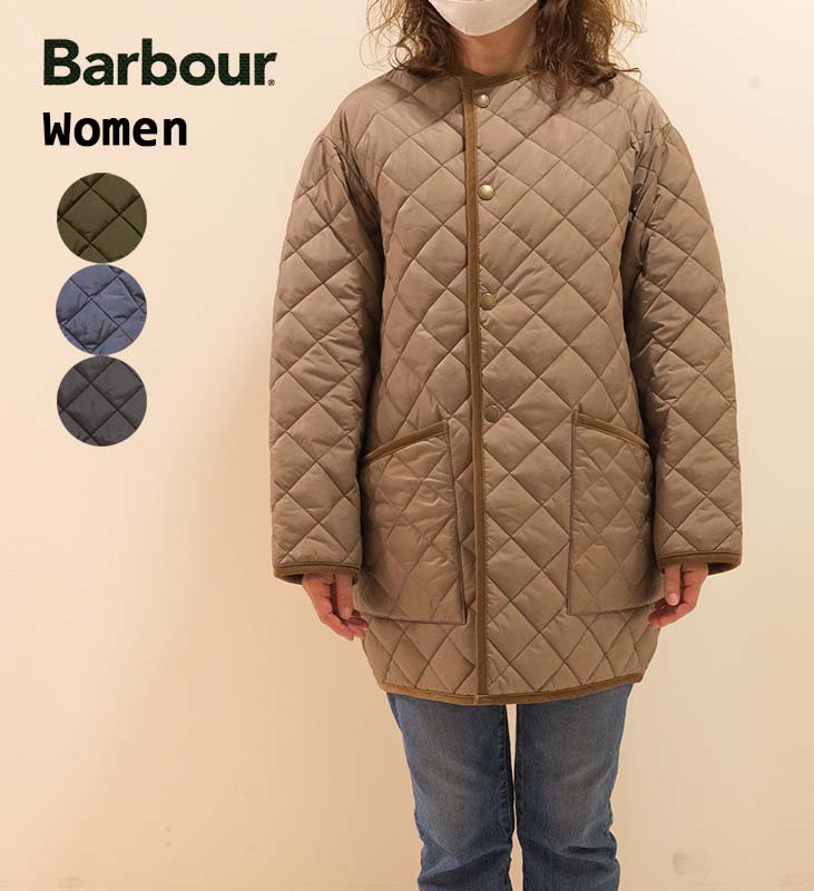 Barbour バブアー ／キルト ノーカラーコート オーバーサイズ ナイロン 