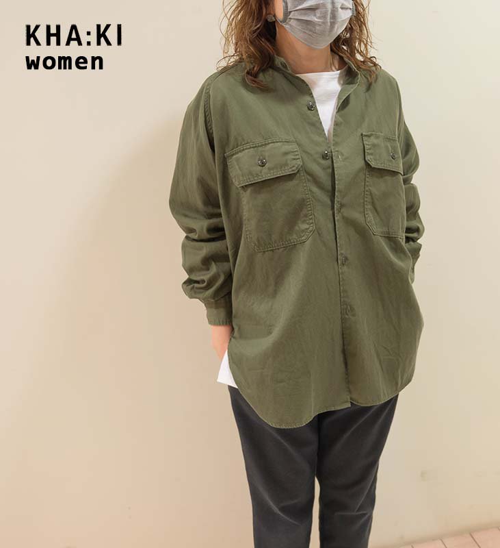 KHA:KI カーキ ワイドスリーブミリタリーシャツ MIDDLE FATIGUE SHIRT women  MIL22HBL104【正規取扱店・通販】ハリーズストア バイ ブラウニーズ HARRYs STORE by Brownies