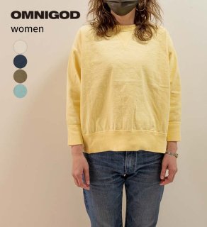 OMNIGOD / オムニゴッド<br>8天竺 ボートネックマニッシュシャツ women