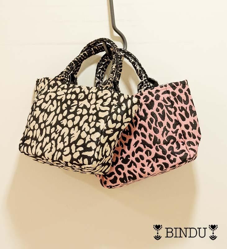 ビンドゥ レオパードジャガード エクストラスモール トートバッグ BBB