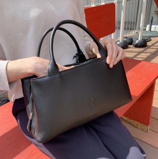 中澤鞄　トートバッグ　ハンドバッグ　日本製　型押し　ドーム型　ネイビー
