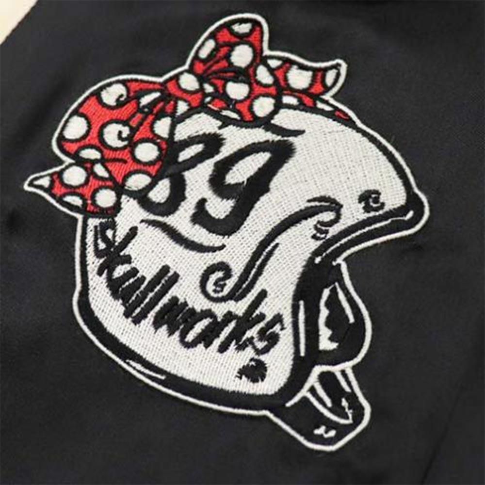 SKULL WORKS】R&Rベティー リバーシブルスカジャン（ブラック×ピンク