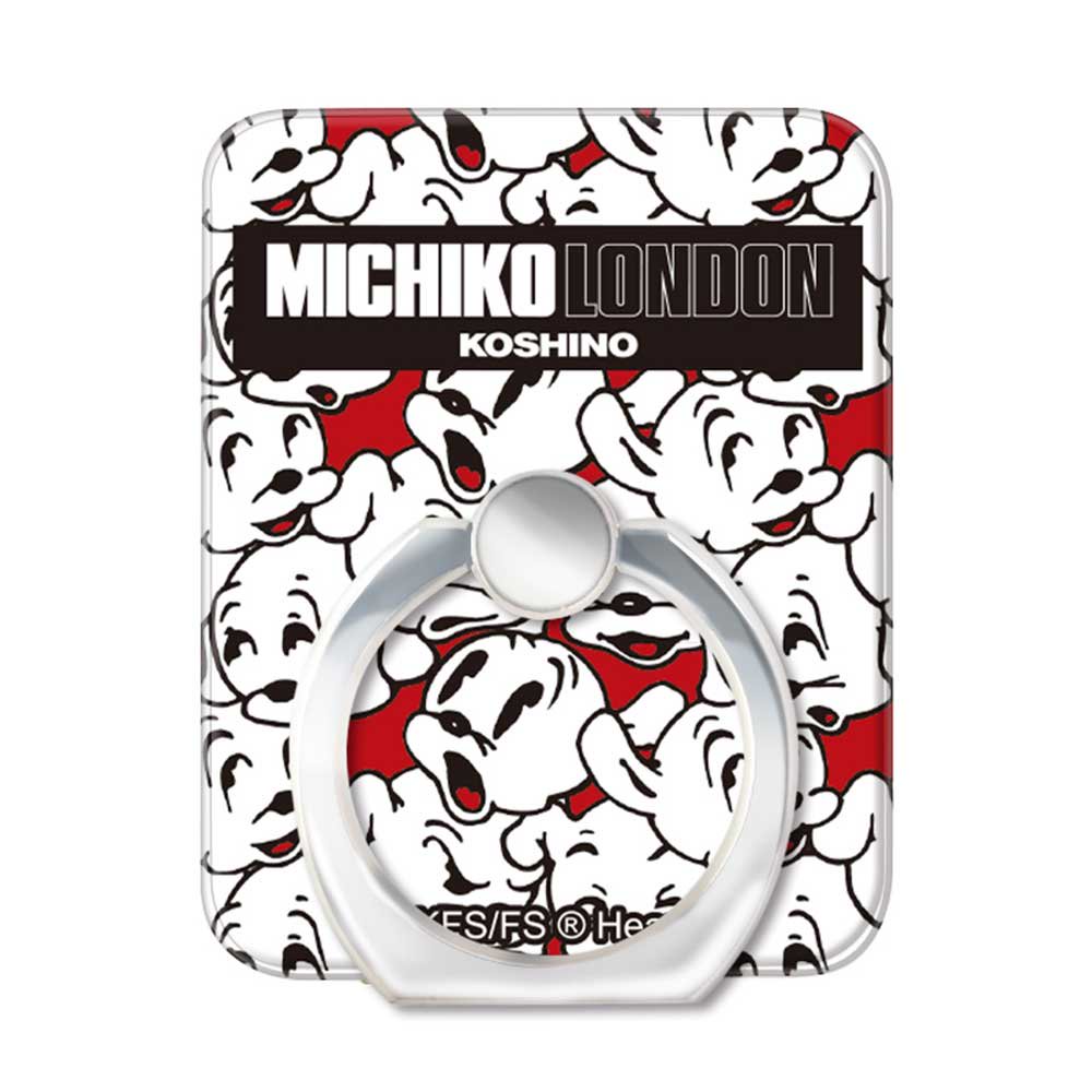 【在庫限り】【MICHIKOLONDONコラボ】スマホリング（cutie pudgy）OD-0569-RING-WHIT　BB