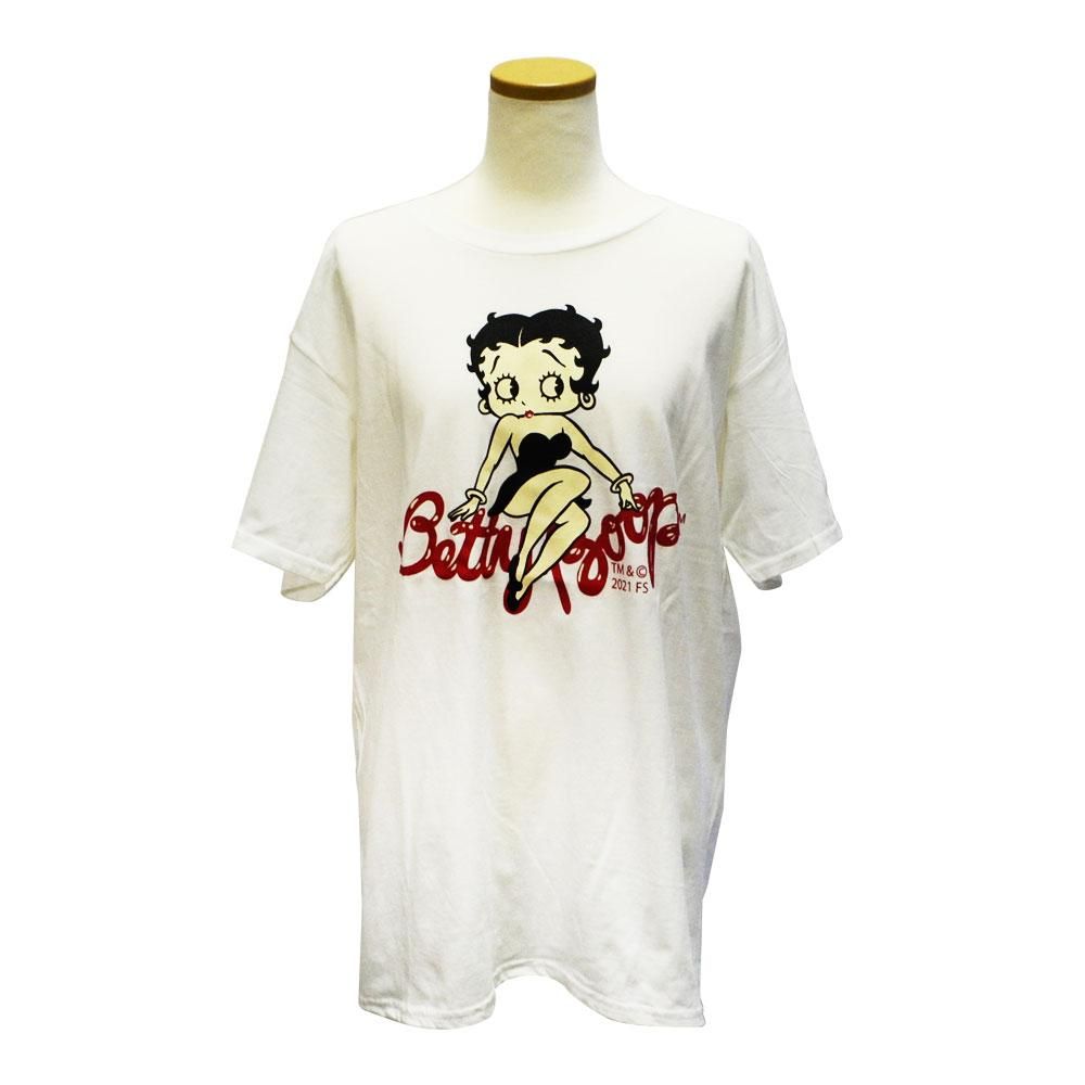 （57）ベティ・ブープ Tシャツ ホワイト Tシャツ （おすわり） ホワイト L BB - ベティー ブープ グッズ
