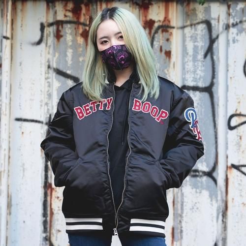 ロウブロウナックル×BETTY ROSEリバーシブルスカジャン ブラックXL