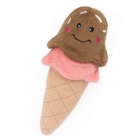 ZippyPaws 美味しいフードシリーズ 音の出る 犬のおもちゃ アイスクリーム ぬいぐるみ 22×10×7cm