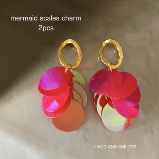 2pcs☆mermaid scales charm・red miracle