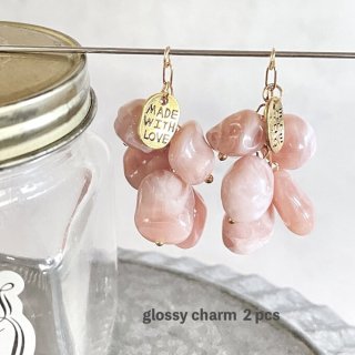 2pcs★charm・glossy grayish cherry