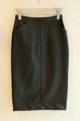 《シマークオリジナル》フェイクレザータイトスカート（70cm丈）