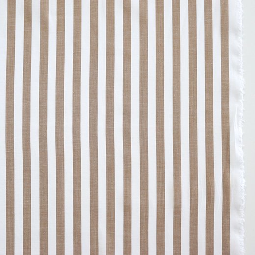 特価）Cotton Linen×camelia stripe/ベージュ - fktk