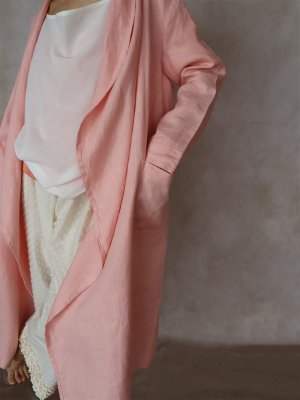 “Linen draped robe(pink) 