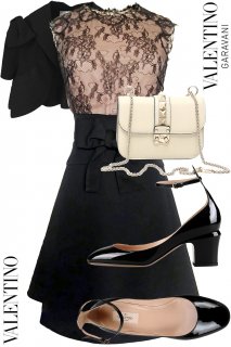 7ڥ󥿥ɥ쥹åȡPRD CODE:00119-set | VALENTINO Wool Skirt & Lace Top Dress-setʥƥ ɥ쥹åȡ