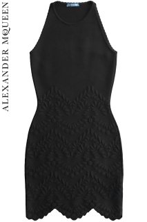 5号【レンタルドレス】PRD CODE:01089 | ALEXANDER McQUEEN Embossed Knit Dress in Black（アレキサンダー・マックイーン ドレス）