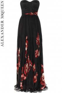 9号【レンタルドレス】PRD CODE:01039 | ALEXANDER McQUEEN Tulip Print Silk Gown（アレキサンダー・マックイーン ドレス／ウェディングドレス） 
