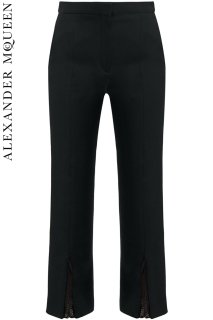 9号【レンタルドレス】PRD CODE:01140 | ALEXANDER McQUEEN Front Lace Slit Trousers in Navy（アレキサンダー・マックイーン パンツ）