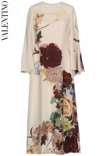 7ڥ󥿥ɥ쥹PRD CODE:00145 | VALENTINO Cape-Back Floral-Print Silk Midi Dressʥƥ ߥǥɥ쥹