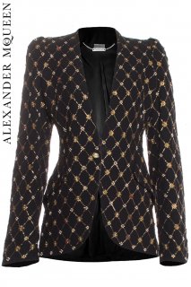 3ڥ󥿥ɥ쥹PRD CODE:01161 | ALEXANDER McQUEEN Embroidered High Shoulder Jacketʥ쥭ޥå 㥱åȡ