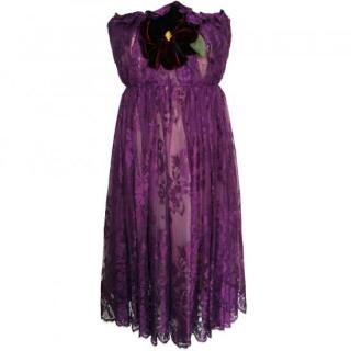 11911ˢ󥿥ɥ쥹Product code:21001 | DOLCE & GABBANA Purple Lace flower corsage dressʥɥåСʡ