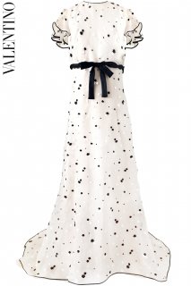 9号【レンタルドレス】PRD CODE:00089 | VALENTINO Florets & Polka Dots Silk Organdy Gown（ヴァレンティノ ドレス／ウェディングドレス）