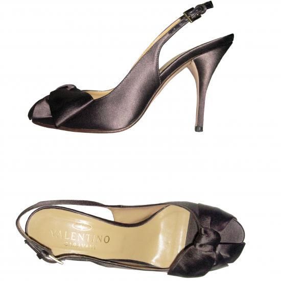 24.5cm■レンタルシューズ■Product code:00039 | VALENTINO GARAVANI Brown silk satin  Bow Pumps（ヴァレンティノ リボンパンプス） - Brand dress rental salon SHIROTAは、