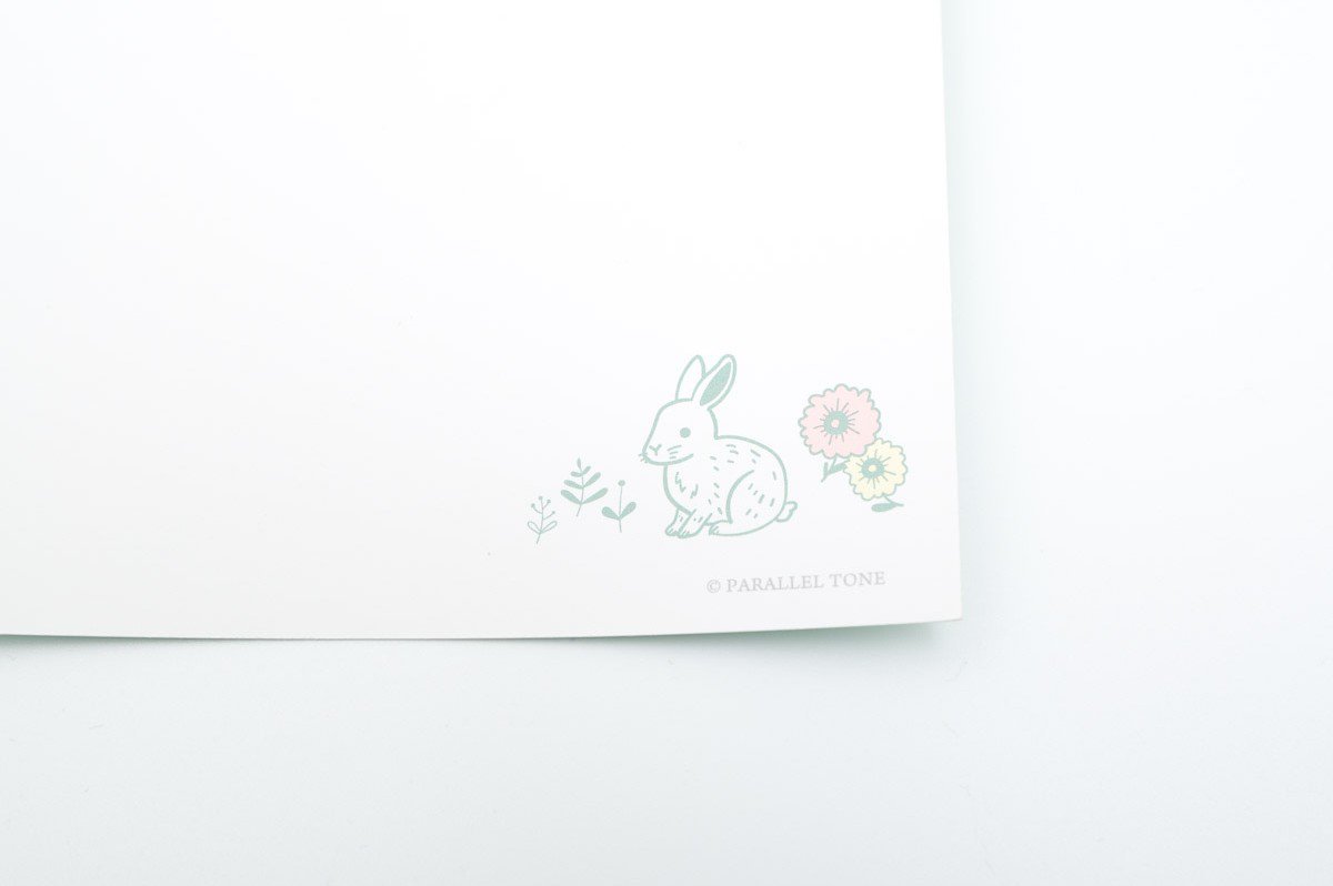 うさぎと花と野原柄のポストカード connectシリーズ