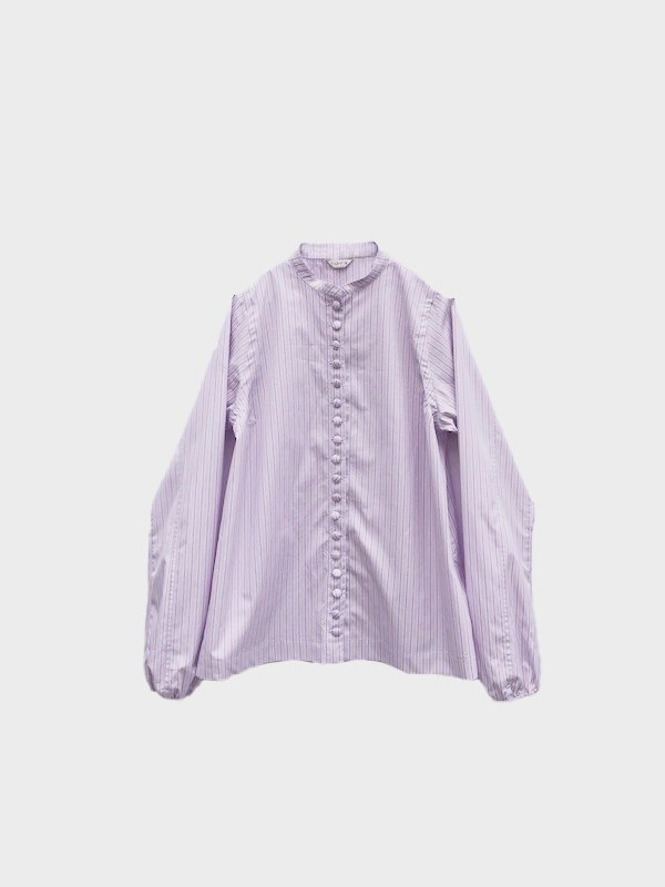 <img class='new_mark_img1' src='https://img.shop-pro.jp/img/new/icons14.gif' style='border:none;display:inline;margin:0px;padding:0px;width:auto;' />MANY BUTTON SHIRT (LILAC STRIPE)
