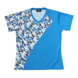 Ladies ゲームシャツ〔襟なし〕(ブルー) XLH2487