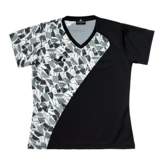 Ladies ゲームシャツ〔襟なし〕(ブラック) XLH2489