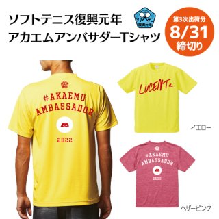 <img class='new_mark_img1' src='https://img.shop-pro.jp/img/new/icons13.gif' style='border:none;display:inline;margin:0px;padding:0px;width:auto;' />【WEB限定モデル】 ソフトテニス復興元年！アカエムアンバサダーTシャツ【第3次受付分】