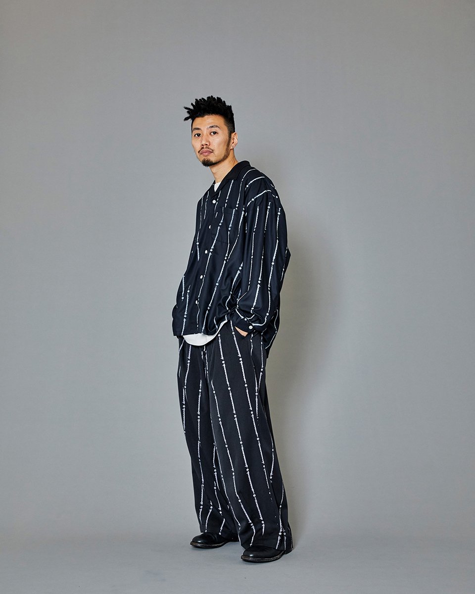 YUKICHI STRIPE BAGGY SLACKS スラックス | red-village.com