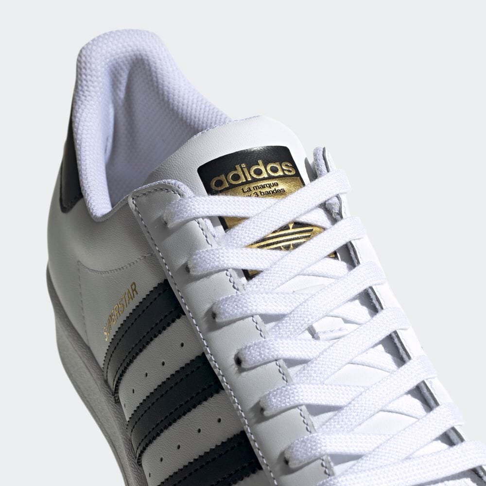 Adidas superstar 2025 white/black/gold leather