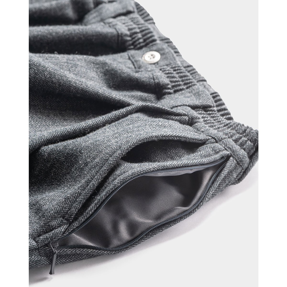 TIGHTBOOTH - WOOL HERRINGBONE BALLOON PANTS - SHRED