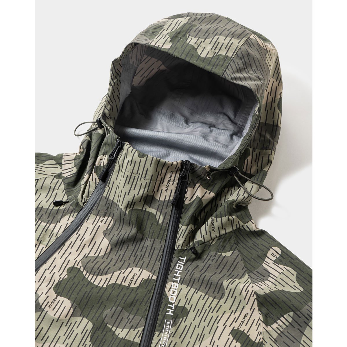 TIGHTBOOTH - RAIN CAMO 3 LAYER MOUNTAIN PARKA - SHRED