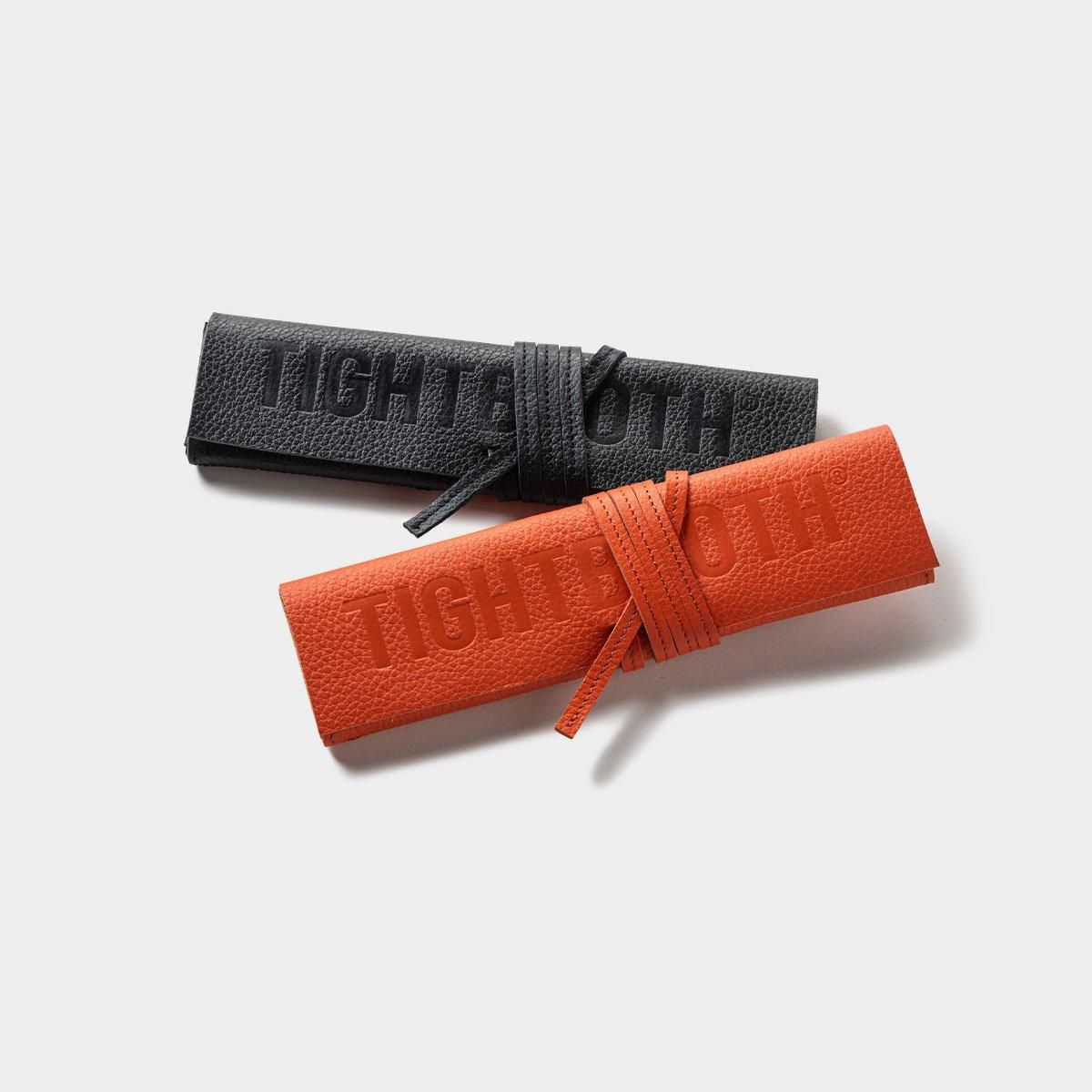 TIGHTBOOTH LEATHER LOGO BELT Orange ORANGE EMBROIDERED BELT