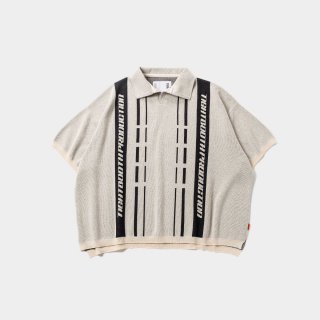 TIGHTBOOTH - STRIPE KNIT OPEN POLO