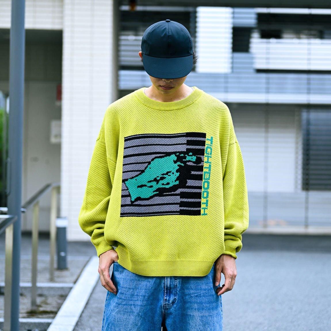 タイトブース　ニット　黄色 TIGHTBOOTH/KEYBOARD KNIT SWEATER（Neon）［ニットセーター-24