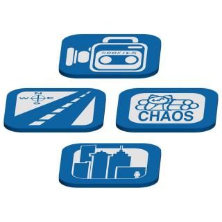 411VM - ICON COASTERS 4 PACK BLUE