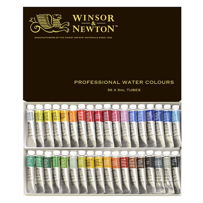 ウィンザー＆ニュートン 水彩絵具 ３６色セット （5mlチューブ 