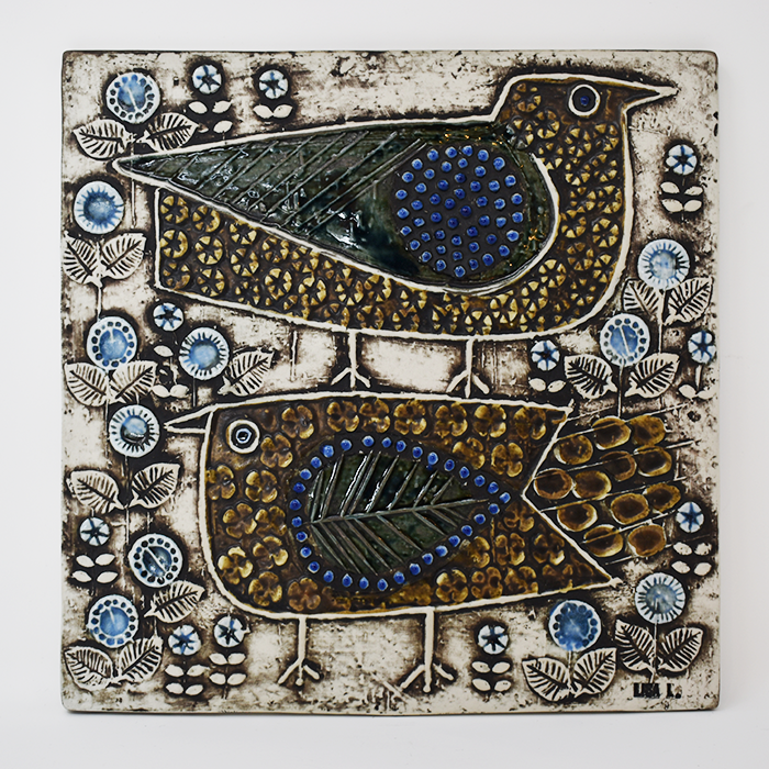 美しい リサ ラーソン/ 鳥 Faglar(トリ) UNIKシリーズ 陶板 - インテリア小物