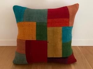 パッチワーク キリム クッションカバー青緑 dubb Kilim