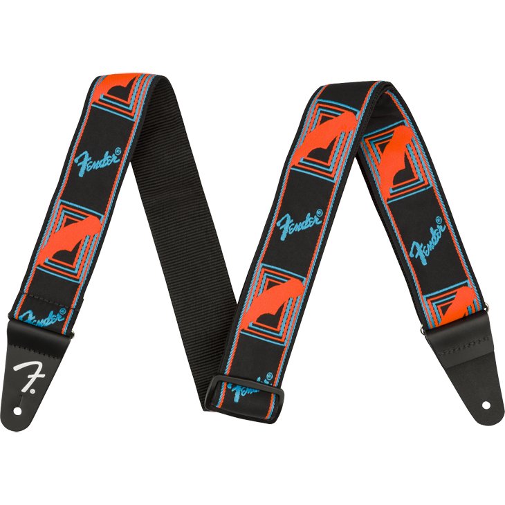 Fender (フェンダー) ストラップ NEON MONOGRAMMED STRAP カラー：Blue/Orange【追跡可能メール便 送料無料】  - シライミュージック