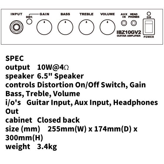 Ibanez (アイバニーズ) 自宅練習用に最適！エレキギターアンプ IBZ10GV2 - シライミュージック