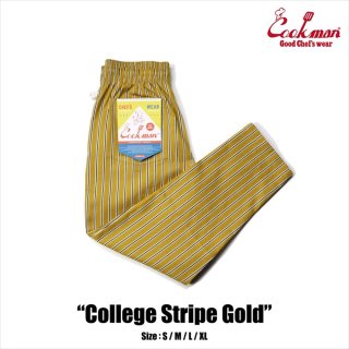 【COOKMAN】 Chef Pants College Stripe Gold