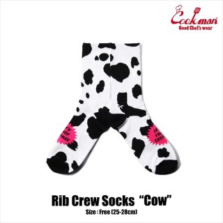 【COOKMAN】 Rib Crew Socks Cow