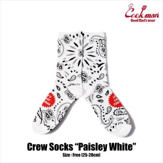 【COOKMAN】 Crew Socks Paisley White