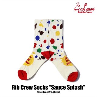 【COOKMAN】 Crew Socks Sauce Splash